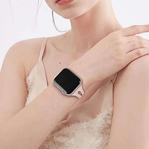 רצועות Qrose 8 Pack תואמות ל- Apple Watch 38 ממ 40 ממ 41 ממ 42 ממ 44 ממ 45 ממ, דק דק דק -צרים טיפת חלול החוצה רצועת סיליקון סיליקון רצועת