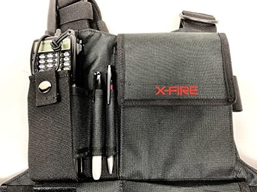 X-Fire® רתמת אסדת רדיו רדיו יחידה עם כיסי כלים ו -3 מ 'רפלקטיביים