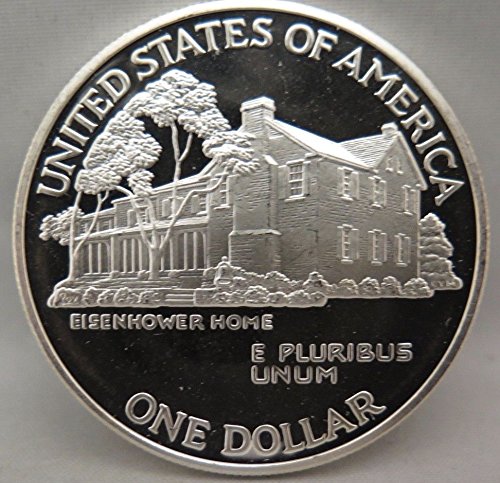 1990 P U US Mint Eisenhower הוכחת זיכרון דולר כסף דולר 1 $ DCAM MINT MINT