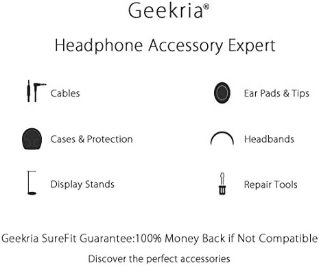 אוזניות מגן Geekria תואמות את Bose QuietComfort SE, QC45, QC35, QC3, QC2, QC15, AE 2i אוזניות, החלפת תיק נשיאות קשיחות קשות עם אחסון כבלים