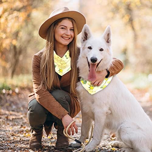 Laiyuhua כלב בנדנה קירור מטפחת כלבים משולש רך כלב ביקוף צעיף אביזרי בגדי חיות מחמד לכלבים גדולים וגדלים במיוחד - 2 פרח צהוב אריזות