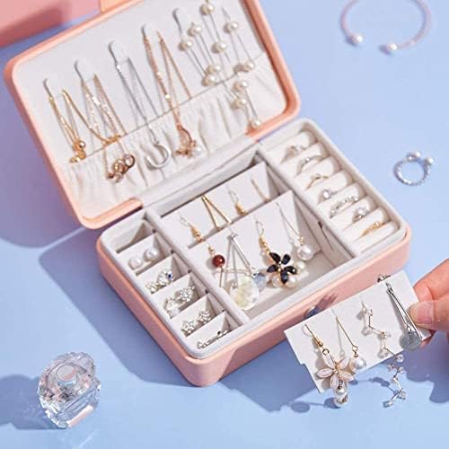 Qiaonnai ZD205 עגילי עור תיבת אחסון תיבת תכשיטים שרשרת נשים ניידת ועגיל עגיל בית קוסמטיקה תכשיטים תכשיטים תצוגת תכשיטים