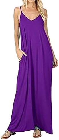 מקסי ספגטי רצועת שמלת נשים מקרית בתוספת גודל מוצק צבע שמלות קיץ צווארון שרוולים ארוך שמלה עם קט