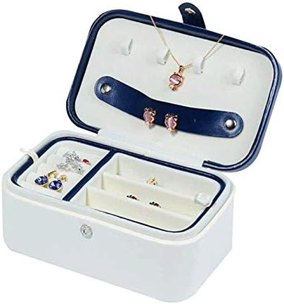 Yfqhdd תכשיטים מארגן תכשיטים קופסא ניידים אחסון תכשיטים ניידים אביזרים מחזיקים שקע עגיל עור מראה מעור, שפתון, שרשרת, צמיד, טבעות