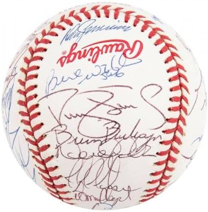 1996 קבוצת ינקיס חתמה על סדרת העולם בייסבול דרק ג'טר מריאנו ריברה JSA - כדורי בייסבול חתימה