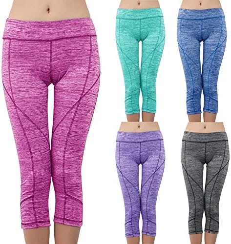 אילוגו נשים של אביב ובקיץ מוצק צבע שיפוע ספורט תרגיל כושר שבע נקודת יוגה מכנסיים