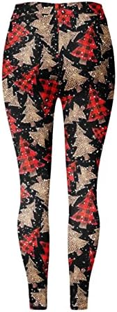 XIPCOKM לחג המולד לנשים לנשים אופנה מהנה גרביונים מכוערים חג המולד של מכנסי אימון הדפסת חג מותניים גבוהים תחתונים תרמיים בעלי מותניים