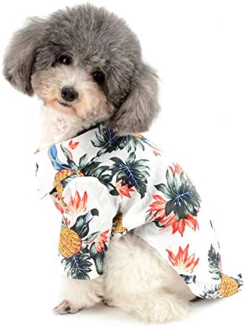 חולצת כלבים בהוואי של זוניאה קיץ חולצת טריקו מגניבה בגדים גור גורים שרוול קצר חטיבת חיות חוף מחנה טיי חולצות חוף הים בגד לבוש לכלבים קטנים