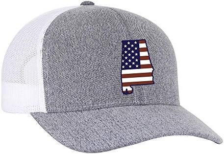 מורשת גאווה אפור אברש ולבן אמריקאי דגל רקום מדינת גאווה כובעים