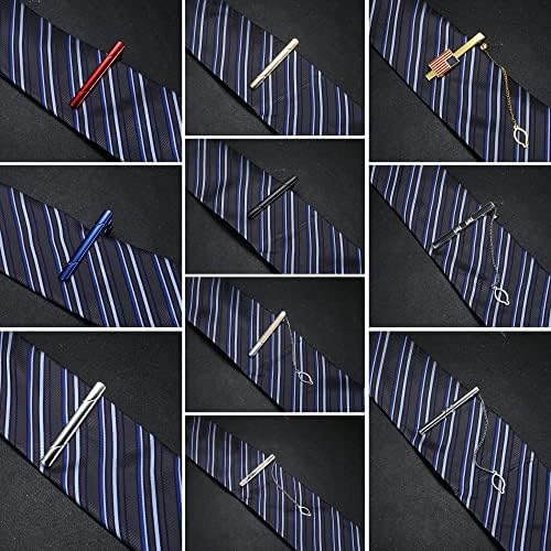 10 יחידות עניבת קליפים לגברים שחור עניבת בר קליפ עבור קשרים רגילים אמריקאי דגל עניבה חתונה עסקים עניבת בר קליפ עם תיבה
