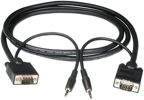 C2G/כבלים ל- 43098 - 25ft HD15 M/M כבל צג UXGA עם אודיו 3.5 ממ