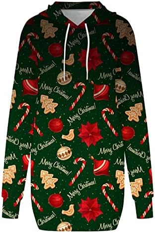 נשים החג שמח נים שמלת מכוער מודפס ארוך שרוול סוודר שרוך חג המולד מיני סווטשירט שמלות