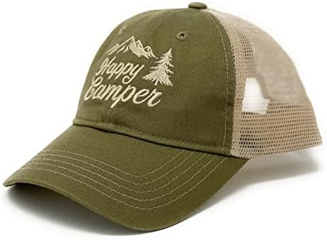 כובע קמפר שמח, כובע קמפינג, כובע משאית קמפינג, מתנות קמפר, כובע בייסבול