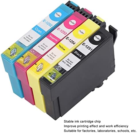 מחסנית דיו של UXSIYA, אפקט הדפסה שוטף ללא דליפה 4 מדפסת צבע מדפסת דיו מחסנית אטום אוויר אטום ידידותי למעבדות לבית הספר