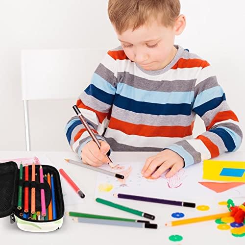 מארז עיפרון מארז עט דינוזאור כחול ירוק כחול לילדים, תיבת שקית בית ספר משרדים מארגן תיבה, תיק עיפרון נייד 7.5x3x1.5in