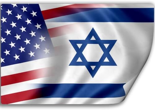מדבקה עם דגל ישראל וארהב
