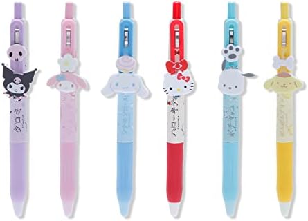 G-Ahora 6 PCS Kawaii Kitty My Medy Kumi Gel Set Set anime Pen Ink Black 0.5 ממ עטים של נקודת כדורים בחזרה למתנות לבית הספר לילדים