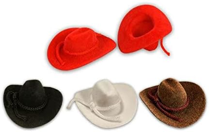 12 יחידות מיני קאובוי כובע מערבי חתונה טובה קישוט 4 אדום