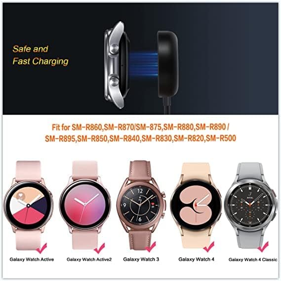 צפו במטען התואם לשעון גלקסי של סמסונג, עגינה טעינה ניידת עבור Galaxy Watch 5 Pro 45 ממ, Galaxy Watch 5 40 ממ/44 ממ, Galaxy Watch 4/3,