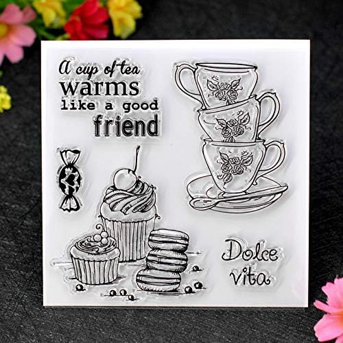 DDoujoye עוגת תה חבר רקע בולים ברורים לייצור כרטיסים קישוט וריכוז DIY 3021563