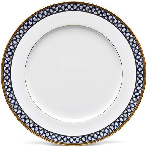 צלחת ארוחת ערב של Noritake Blueshire, 10 3/4 , סט של 4 בכחול/לבן