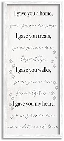 תעשיות סטופל נתנו לך את ליבי של כלב מחמד ביטויים משפחתיים, עיצוב מאת דפנה פולסלי לבן מסגרת קיר ממוסגר, 13 x 30