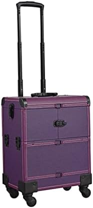ZSEDP קיבולת גדולה מאפרת ניידת מזוודה יופי איפור ציפורניים מארז איפור עור PVC