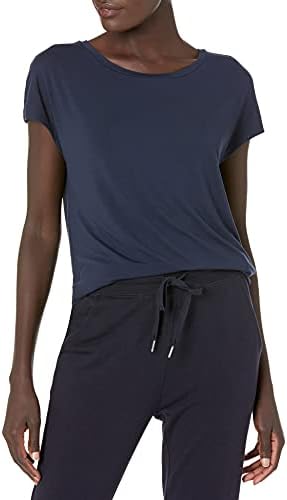 אמזון יסודות נשים של ג ' רזי סטנדרטי בכושר קצר שרוול סירה צוואר חולצה