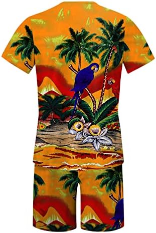 גברים אביב אביב קיץ חוף חוף שרוול קצר חולצה מודפסת חליפה קצרה