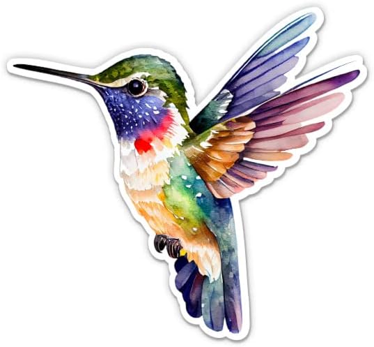 מדבקה יפה של Hummingbird - מדבקת מחשב נייד 3 אינץ ' - ויניל אטום למים לרכב, טלפון, בקבוק מים - מדבקות דבש