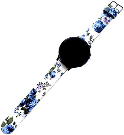 ניקסטון פרחוני FL-2 ורדים כחולים רצועת עור תואמת עם Garmin Vivomove 3s ו- VivoActive 4S Smartwatch Soft Strap B18