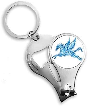 אגף סוס כחול חיה אמנות תבואה ציפורן ניפר טבעת מפתח שרשרת מפתח בקבוק בקבוק קוצץ