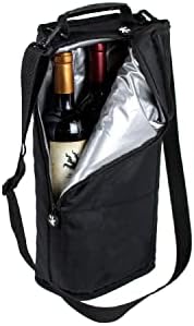 שקית Cooler Geckobrands Verticool, שחור - קריר רך מבודד לגולף, קמפינג, מחזיק 9 פחיות או 2 בקבוקי יין