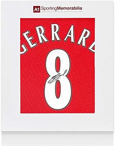 סטיבן ג'רארד חתום על חולצת ליברפול - איסטנבול 2005 גמר ליגת האלופות גמר גופיות כדורגל חתימה