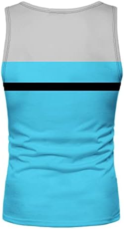 גופיות קיץ של HDDK לגברים גופיות צבע בלוק טלאי טלאי חולצה ללא שרוולים חוף אימון ספורטיבי עליון ספורט טנקי כושר ריצה