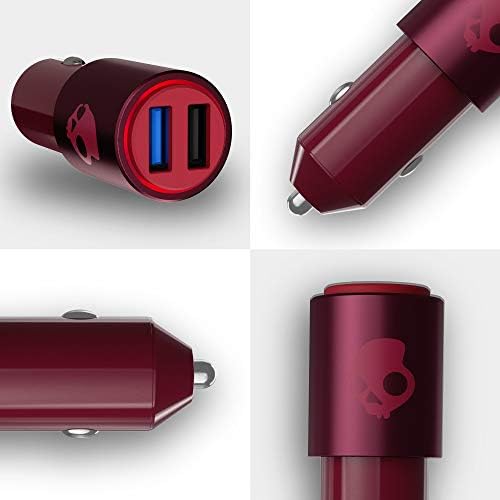 Skullcandy תקן מתאם AC מהיר אוטומטי עם יציאת USB כפולה - אדום עמוק