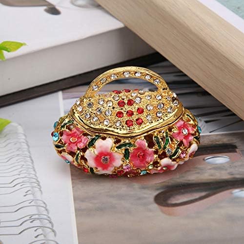 קישוט קופסאות תכשיט קטן, אמייל תכשיטים וינטג 'מחזיק טבעת עגיל לעיצוב שידה ביתית, קופסת מתנה