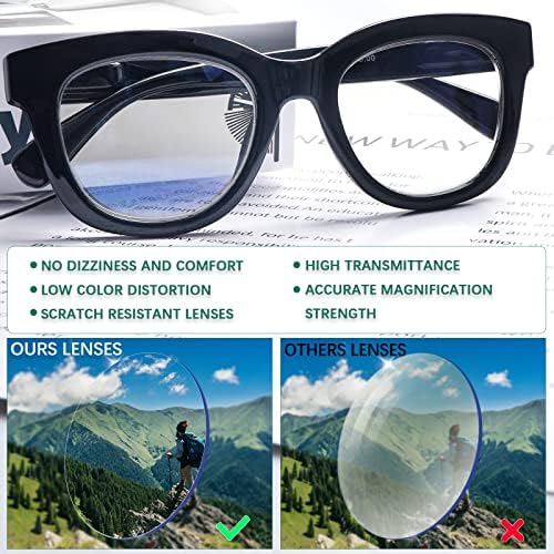 COJWIS 6 משקפי קריאה של חבילות לנשים חסימת אור כחול מסוגננת חוסמת אנטי עיניים משקפי משקפיים ציר קפיצי ציר