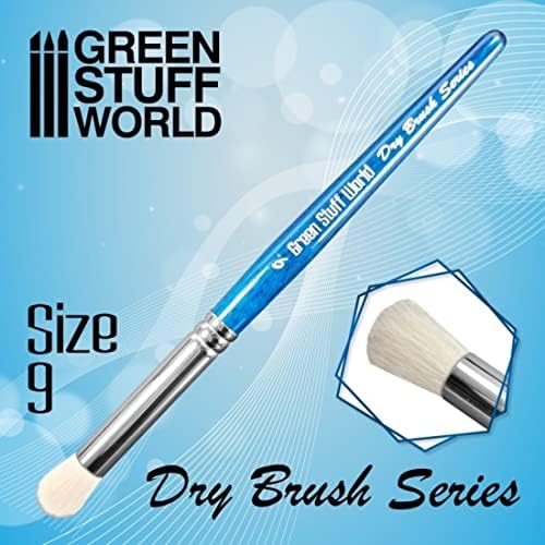 Greenstuff World GSWD-2956 סדרה כחולה מברשת יבש טשטוש מברשת גודל 9 כלי צבע