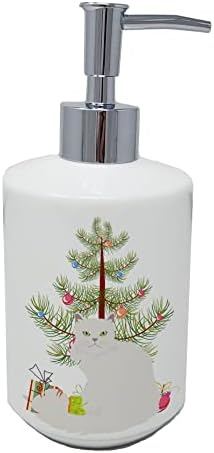 אוצרות קרוליין CK4746SOAP אסייתי אסייתי חצי לונגה שיער, מתקן סבון קרמיקה לחג המולד, בקבוקי משאבה של מתקן סבון יד למטבח אמבטיה, מיכל סבון