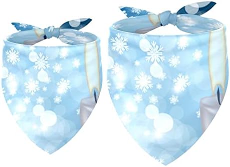 2 חבילות כלב בנדנה כחול חג המולד פתיתי שלג נר נר נרדה ילדה חיות מחמד חיית מחמד
