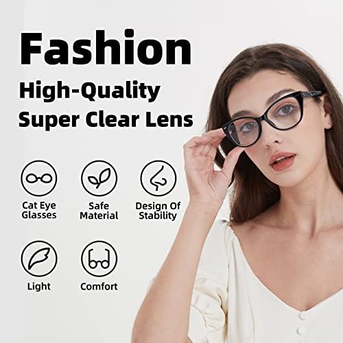 4-חבילה קריאת משקפיים לנשים, מסגרת אופנה סגנון להגמיש מחשב קוראי משקפיים אנטי לאמץ את העיניים/מיגרנה
