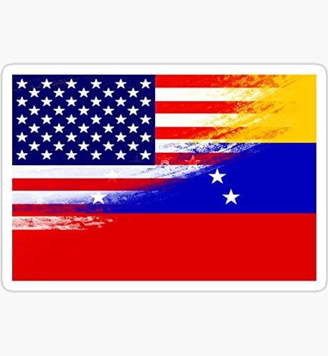 ארהב דגל ונצואלה עולה אמריקה וונצואלה - גרפיקה מדבקה - אוטומטית, קיר, מחשב נייד, תא, מדבקה למשאיות לחלונות, מכוניות, משאיות