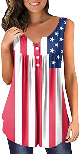 חולצה 4 ביולי חולצה גופיות לנשים דגל ארהב דגל קיץ קיץ טש חולצת שרוולים פטריוטיים פסים פסים גופיות אתלטיות