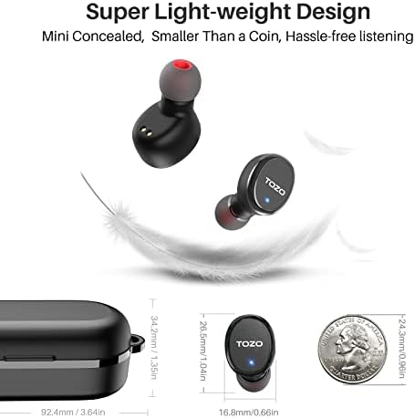 TOZO T10S 2022 גרסת Bluetooth 5.2 אוזניות אוזניות סטריאו אלחוטיות אמיתיות IPX8 אטומות למים באוזניות אלחוטיות באוזן מובנות אוזניות מיקרופון