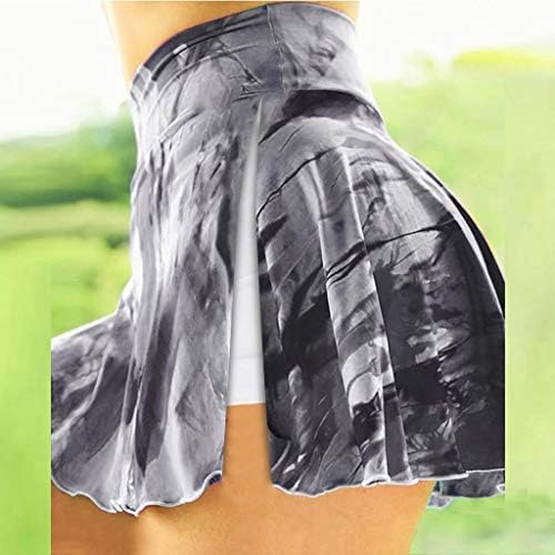 מכנסיים קצרים של Gufesf לנשים, נשים מחליקות מכנסיים קצרים של אופנוענים 2 ב 1 חצאיות טניס זורמות מכנסי אימון חותלות יוגה מכנסיים קצרים