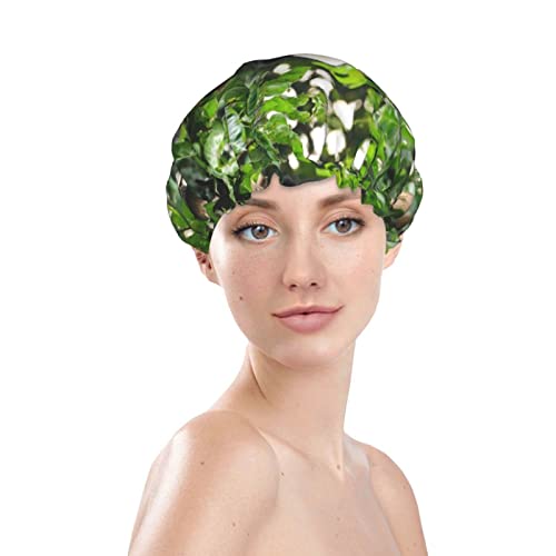 עץ פנדה מודפס כובע שיער כובע שיער לשימוש חוזר בכובע אמבטיה כובעי מקלחת אטומים למים לנשים כל אורכי השיער