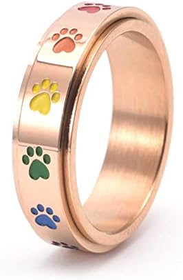 אופנה צבעוני כלב כפת הדפסי ספינר טבעת קשת לסובב ספינים טבעות לקשקש חרדה לדאוג להקלה שעמום אוטיזם להקת בעלי החיים טבעות לגברים נשים בנות