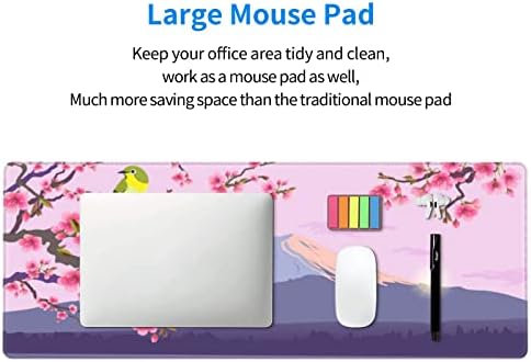 XL כרית עכבר ורודה יפנית גדולה וחמודה עם פריחת דובדבן, משחקי סאקורה מורחבים, משחקי סאקורה מורחבים, מחצלת שולחן עמדת עכבר עכביש ארוכה של