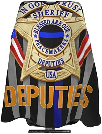 תספורת קייפ, סגני השריף דגל קו כחול דק לגברים נשים סינר סינר כף שיער חיתוך לסטיניסט שיער שמפו שמפו 55 x 66 ב
